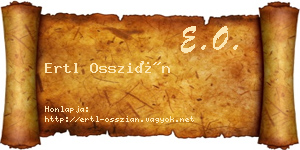 Ertl Osszián névjegykártya